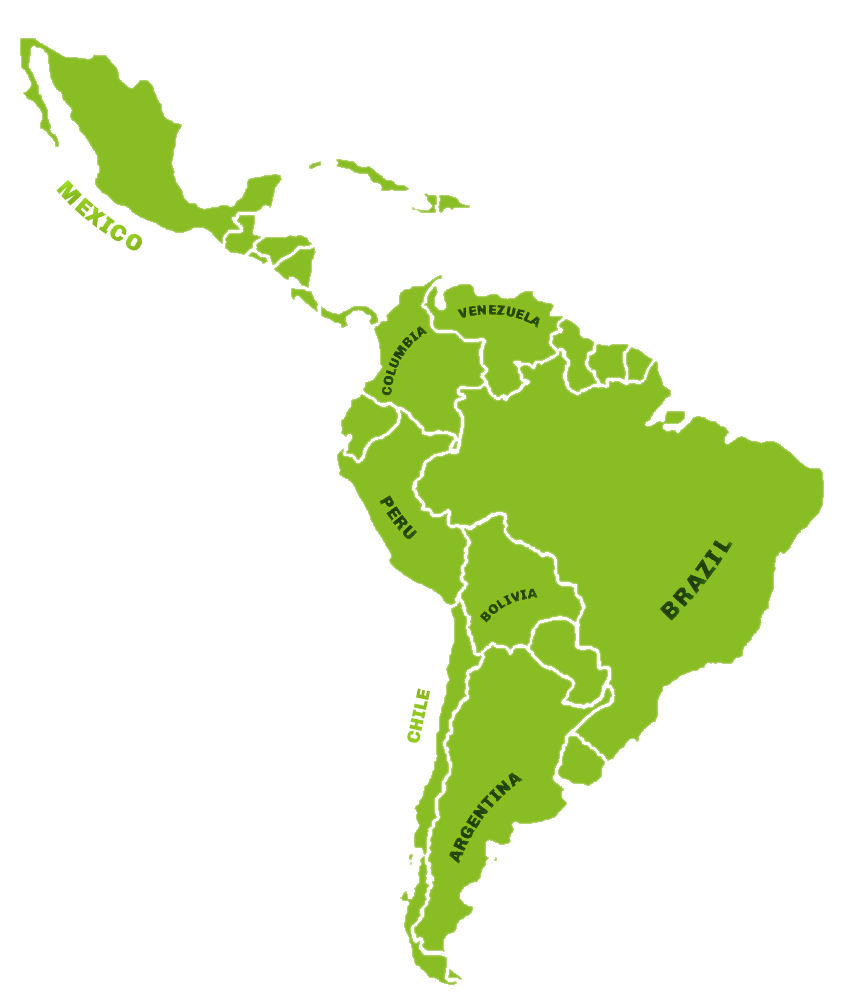 Map of South America  