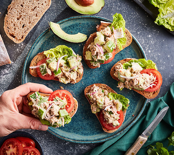 Mexican Tuna, Avocado and Cucumber Sandwich